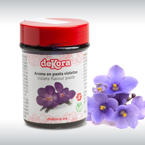 dekora - Pâte Aromatisante à la Violette 60ml | Colorant et Arôme Idéal pour les Gâteaux, les Cupcakes, la Crème Glacée et plus Encore | Sans Gluten | Convient aux Végétaliens