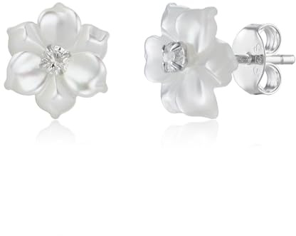 Schöner-SD Ohrstecker Blume Perlmutt 925 Silber