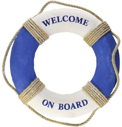 ABOOFAN Rettungsring- Lebensretter Willkommen An Bord Rettungsring Bojendekor Strandveranda-schilder Begrüßungsschild An Der Tür Retro-wohnkultur Nautisches Haushalt Anhänger