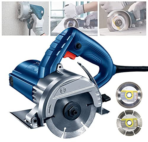 Sierra Circular De 1400 W, Cortadora De MáRmol De Madera Con Azulejos De Diamante MultifuncióN, MáQuina Ranuradora De HormigóN, Profundidad Y áNgulo De Corte Ajustables (0-35 Mm, 0~45 °)