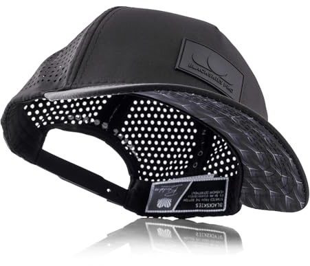 Blackskies® Pro Flow Sport Performance Cap | Water Resistant Unisex Baseball Cap | Running Padel Gym Jogging Surf Beach Tennis Men Women Trucker Cap - Black