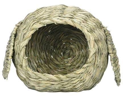 Nuyhgtr Grashaus für Kaninchen, Grashütte, Hasengrashaus, Tunnel, Gras, Natur, handgewebt, Seegras, Heubett, Versteck, Hütte für Hasen, Hamster, Meerschweinchen, Chinchilla