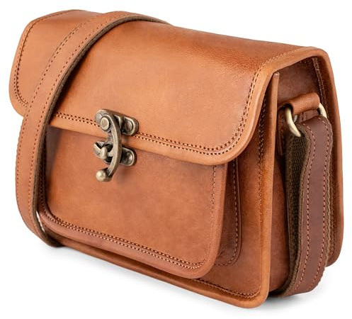 Berliner Bags Vintage Umhängetasche Helena, Schultertasche aus Leder, Handtasche Crossbody Bag für Damen - Braun