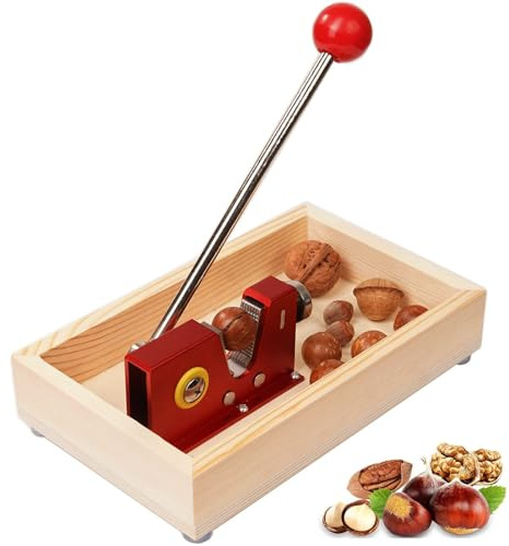 LAIKAIEU Nussknacker Nußknacker Nusszange Walnüsse Schwerlast, Macadamia Opener Schälmaschine Langlebiger Metallgriff Und Organizer Aus Holz Für Haselnüsse, Paranüsse, Mandeln, Pekannüsse (Erweitert)