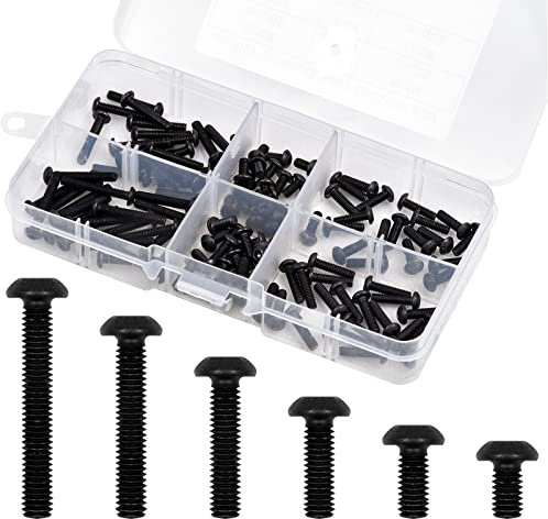 Kit de 120 Pièces M3 en Acier Carbone - Vis à Six Pans Creux Tête Cylindrique Écrou Hexagonal - 6/8/10/12/16/20 mm