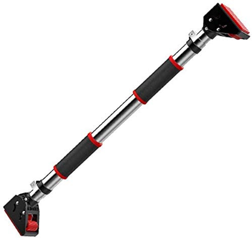 Rutschfeste Reckstange, Heimwand-Hebestange, Gymnastikstangen, Klimmzüge für den Innenbereich, ohne Stanzen, Klimmzugstange, belastbar 400 kg, rötlich-schwarz, 96 cm, Fitness-Workout-Stange (rötlich-s