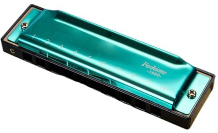 Mundharmonika Blues-Mundharmonika 10-Loch C-Blues-Mundharmonika für Anfänger(Green)