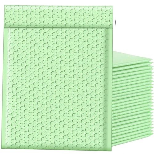 100 Stück Umschläge, Versandpakete, schwarz, Verpackungszubehör, Luftpolsterfolie, Verpackungsbeutel, Umschläge, Versandpaket, für kleine Unternehmen, Mintgrün, 13 x 18 cm