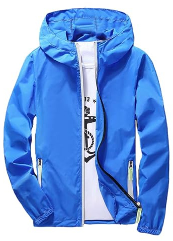 Regenjacke Herren Wasserdicht Atmungsaktiv Dünne Leichte Jacke Windbreaker Kapuze Regenjacke Reflektierender Sommer Schnell trocknend Dünn Ultraleicht Camping Jacke Mantel Windbreaker Wanderjacken