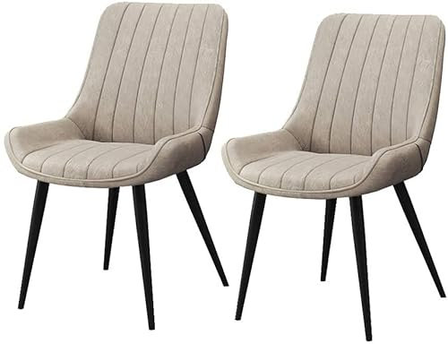 TENGJUN Moderne Esszimmerstühle aus Leder, 2er-Set, Bequeme Küchenstühle mit gepolsterter Sitzfläche für Restaurants, Hotels, Büros und Besprechungsräume, stilvolle Schalenstühle als Empfangsmöbel