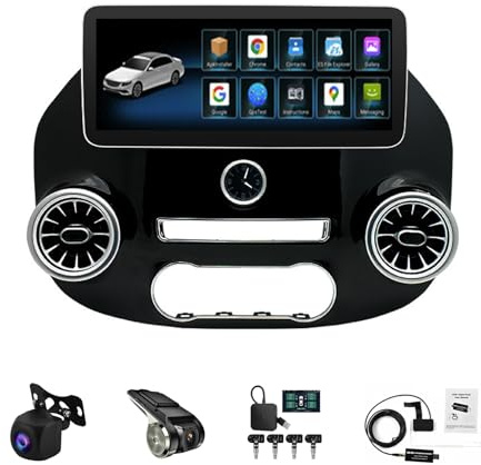 ZCHBSM Estéreo para automóvil Android 13 para Merc-edes Be-nz Vito 2016-2023 con Bluetooth pantalla táctil de 12 3 radio inalámbrica Carplay navegación GPS WiFi cámara controles del volante(W100 2+32