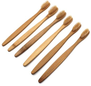 Healeved Cepillo Bambú Dientes Ecológico Natural con 8 Unidades para Cuidado Oral, Reduce Manchas y Es Vegano, Adecuado para Uso Diario en Casa y Viajes