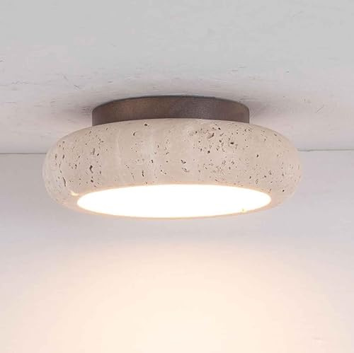 MCWYH Plafoniera in Pietra Naturale Giapponese a LED da Incasso - Lampada da Soffitto Vintage Rustica per Cucina, Camera da Letto, Bagno, Fattoria, Scala