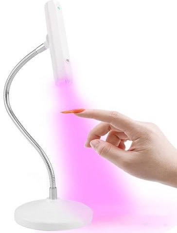 Sxhlseller U V Nagellampe mit Touch Steuerung, Schwanenhals U V Lampe für Gel X Nägel, Tragbare Mini Nagellampe von 60s Timing, LED Nagellichthärtung, Wiederaufladbar und Kabellos