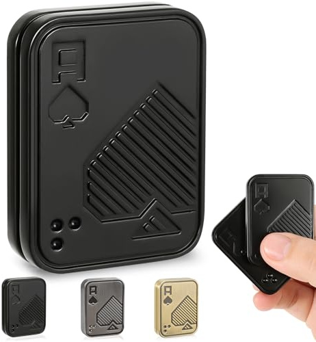 Sunny Power Metal Poker Fidget Slider für Erwachsene, Metall Poker Push Card EDC Fidget Toys, Tragbares Stressabbau-Spielzeug, Magnetischer Schieber Angstreduzierer Geschenk für Freund Sensorisches