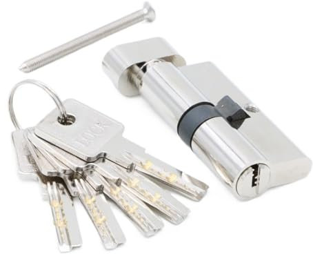 PZOFERLIN Drahtseilklemmen, Drahtseilkabelklemmen 60 70 80 90 mm Sicherheits-Messing-Türzylinder, Türschlossgriff Messing-Schließzylinder mit Schlüssel(Dc 85mm)