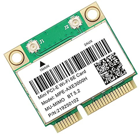 Wzxksoac -AXE3000H Tarjeta WiFi WiFi 6E 2400Mbps Tarjeta Mini PCI-E para BT 5.2 802.11AX 2.4G/5G/6Ghz Tarjeta de Red WLAN