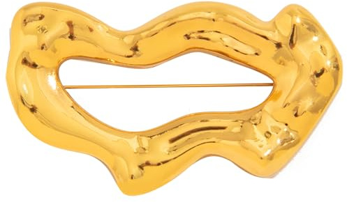 SUMMITDRAGON Leichte Gold Oder Weiß K Legierung Brosche Mit Trendigem Ausschnittsdesign Revers Pin Schmuck Für Modelauffrauen