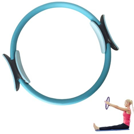 Generisch Pilates Ring Kreis Set 13-teilige Pilates Ausrüstung Zubehör für Home Workouts 9.8 Pilates Ball 12 Magic Circle Yoga Ring und Widerstand Bänder für Frauen Pilates Ringe (blau)
