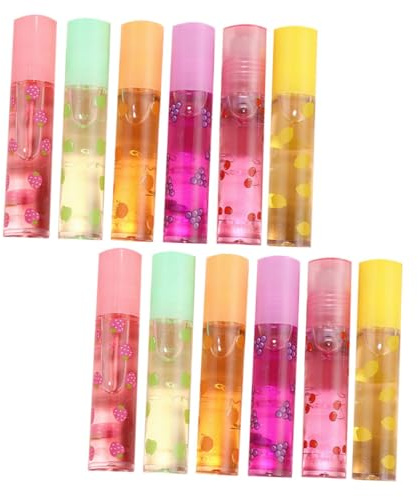 BATHVEVE 12piezas Brillo Labial Hidratante Transparente Unidades Protector Labial Frutas Brillo Incoloro