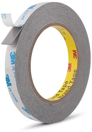 Ndcadhesive Ruban Mousse Double Face Polyuréthane haute résistance 13 mm x 5,5 m mousse Idéal pour banderoles affiches alarmes stores moulures et autres usages domestiques de bureau Gris