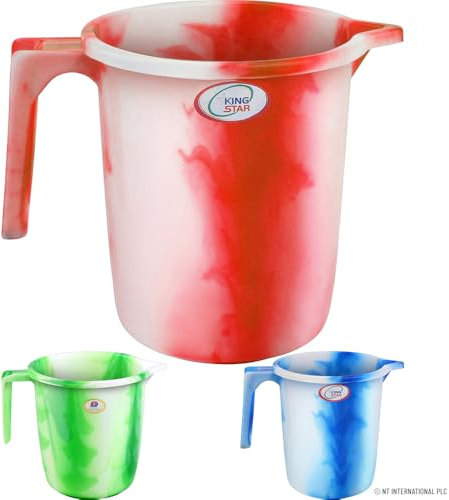 Set of 6 Water Jugs - 1500Ml Washing, Cleaning Mugs | Bathing, Drinking Multi Purpose, Strong & Durable Assorted Colours | Household Kitchenware Bathroom