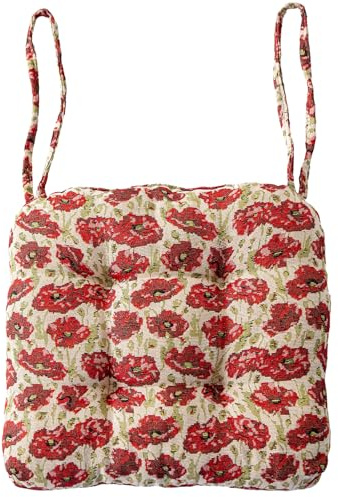 vctops Farmhouse Floral Print Chair Cushions with Ties U-Shaped Soft Comfortable Chair Pads Non Slip Seat Cushions for Indoor Dining Room and Kitchen Chairs (Flower A,16x16)