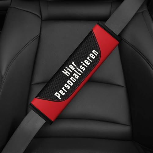 Personalisierbares Gurtpolster Auto aus Kohlefaser - Anpassbares Weiches Sicherheitsgurt Polster für Kinder & Erwachsene - Individueller Autogurt-Schutz für SUV/Truck
