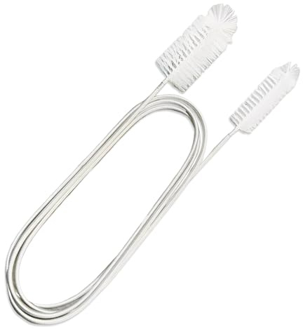 200 Cm Flexible Drain Brush,Long Thin Cleaning Brush,Slim Pipe Unblocker,Multifunction Drain Cleaner Tool for Bath Shower Fridge Sink Hole,Double Head Tube Cleaning Brush Unblocker Tool (White)