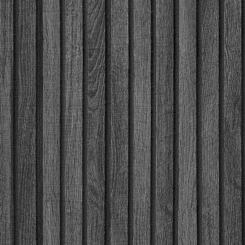 VEELIKE Papier Peint Bois Panneau Noir 60 cm x 300 cm Papier Peint Effet Bois 3D Panneau Mural Salle de Bain Revetement Plan de Travail Cuisine Lavable Papiers Peints Adhesif Mural Salon Chambre