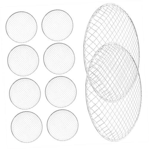 GARIOUANS Lot De 10 Grilles De Gril Jetables Rondes Pour Barbecue Extérieur, Tapis De Cuisson En Grillage Métallique Résistant, Utilisation Pique-niques Et Camping, Refroidissement Rapide Des Aliments