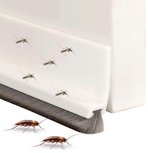 GmwyCzV Paraspifferi Sottoporta, 100cm Bianco Autoadesivo Sottoporta Anti Insetti, Rimovibile Paraspifferi Porta Blindata, per Porte, Barriera Sottoportas Anti Insetti, Polvere, Aria Fredda