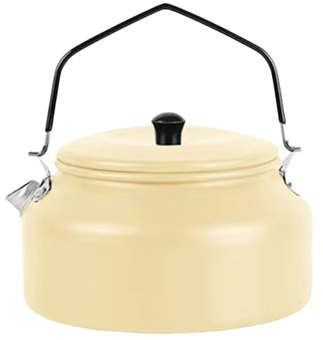 Théière portable en aluminium, théière, théière à café, bouilloire à eau de randonnée en plein air, théière à eau chaude, théière en aluminium, théière sifflante avec poêle