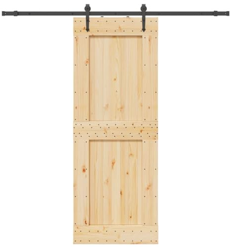 Falttüre Innentüren Komplettset,Schiebetür mit Beschlag 85x210 cm Massivholz Kiefer,Türen für Büros,Cafés,Badezimmer