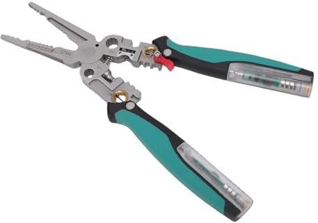 Fafeicy Pelacables Multifuncional 23 en 1 con Probador de Voltaje, Herramienta de Pelado de Corte de Engarzado de Alambre Ajustable para Reparación de Electricista