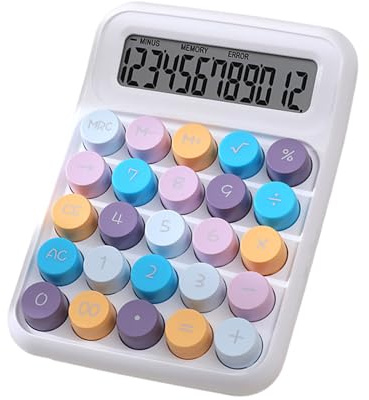 Calculadora mecánica de Escritorio de 12 dígitos Coloridos con Botones Grandes