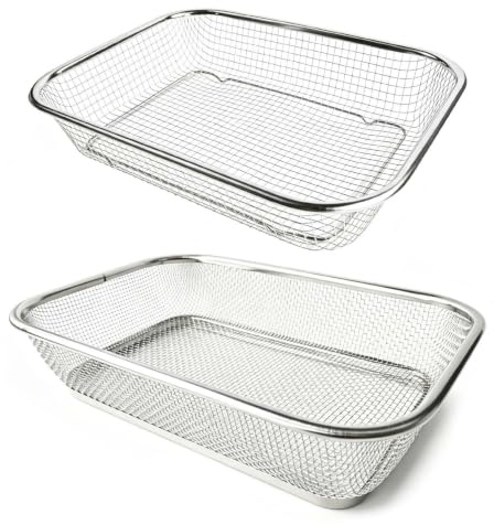 Solvio 2PCS Professional Garden 3.1mm+5.7mm mesh Sieve for Soil and Stones Heavy Duty Stainless Steel Soil Sifter Riddle Fine Mesh Compost Sieve for Gardening,Landscaping, Potting Mix and Seed Sowing
