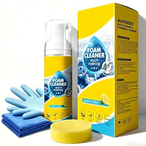 4-in-1 Multi-enzyme Foam Cleaner, Sofortige Wiederherstellung Eines Neuwertigen Aussehens, Fleckenentferner-Spray Ohne Schrubben Für Autoinnenräume, Polster, Küchen, Badezimmer, 5OZ (2PC)