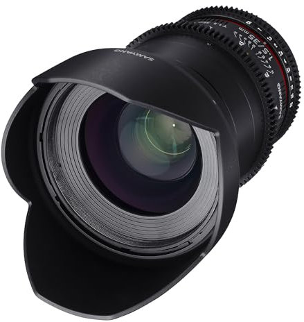 SAMYANG 7810 35/1,5 Objektiv Video DSLR II Canon EF manueller Fokus Videoobjektiv 0,8 Zahnkranz Gear, Weitwinkelobjektiv schwarz