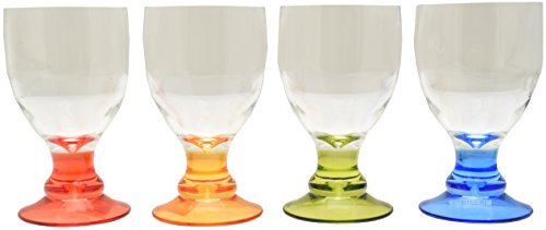 Flamefield T0186M Party Bella Acrylic Wine Goblets - Pack of 4, Assorted