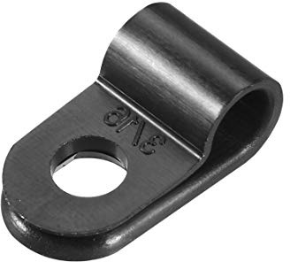 sourcing map 20 Stück Kabelschellen 4,8mm R-Kabelklemmen Schraubbar Kabelhalter Nylon Kabelklemme Drahtklemme Cable Clips für Kabel-Management Kabelführung Kabelbefestigung, Schwarz