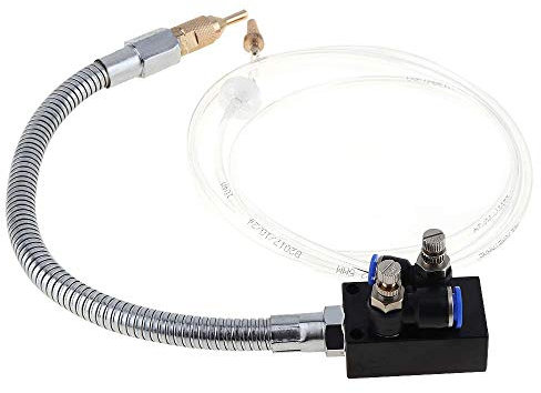 ChgImposs Mist Coolant Lubrication Spray System With Check Valve and Stainless Steel Flexible Pipe for Metal Cutting Engraving Cooling Machine/Air Pipe CNC Lathe Milling Drill