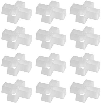 OTOTEC 100x Entretoises de Tuile en Forme de Croix 10mm Joints Structure Creuse en Plastique pour Bricolage Carrelage Mural Dalles de Jardin Léger Portable Durable