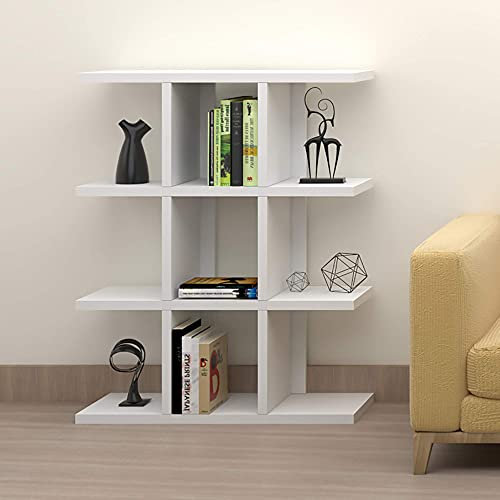 URBNLIVING Avalon Wooden Bookcase Living Room Modern Display Shelves Storage Unit Divider (4 Tier)