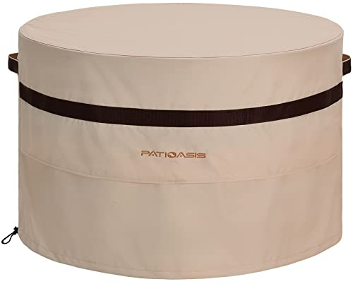 Patio Fire Pit Cover Round 50 inch Outdoor Waterproof PATIOASIS Fire Bowl Cover