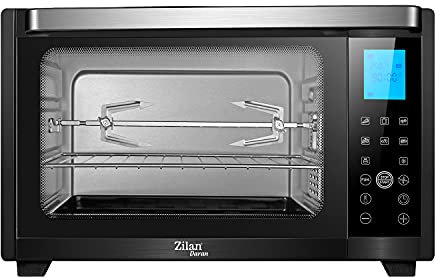 Zilan, Four Electrique Numérique - Four Avec Tournebroche- Four à Convection - Lampe Interne - Sécurité en Verre Double - Digital - 28 Litres