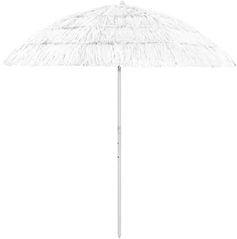 vidaXL Ombrellone da Spiaggia Hawaii Bianco 240 cm