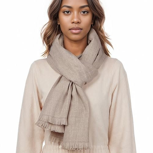 Schal Beige Stola Festlich für Abendkleid Winter Schals Tücher Damen Pashmina