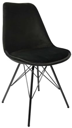 Kick Collection Esszimmerstühl Velvet - Samt - Schwarz - Modern und Hochwertig - Samtstoff und Metall - Erhältlich in vielen Farben