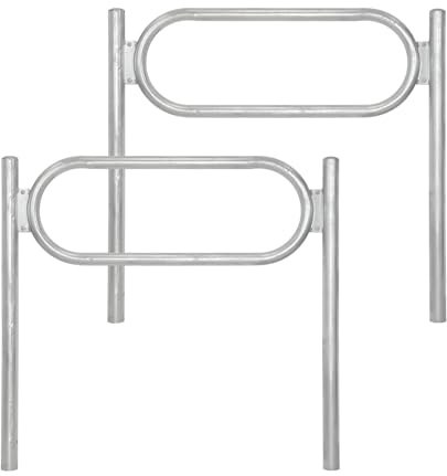 TRUTZHOLM 2x Fahrradanlehnbügel 115 x 124 cm mit Mittelrahmen Stahl feuerverzinkt Ø 60 mm zum Einbetonieren Fahrradständer für 2 Fahrräder beidseitig nutzbarer Parker Diebstahlschutz Fahrräder